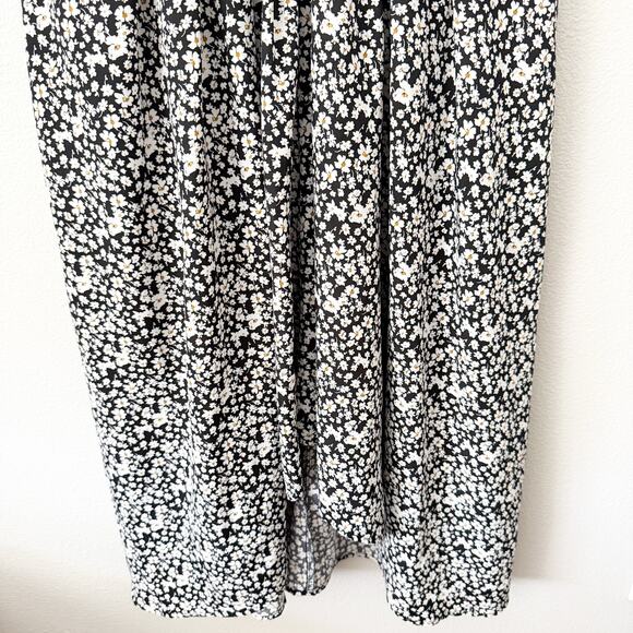 MOLLY BRACKEN | Black White Ditzy Mini Print Floral Dress High Low Hem | Size XL - Picture 6 of 12